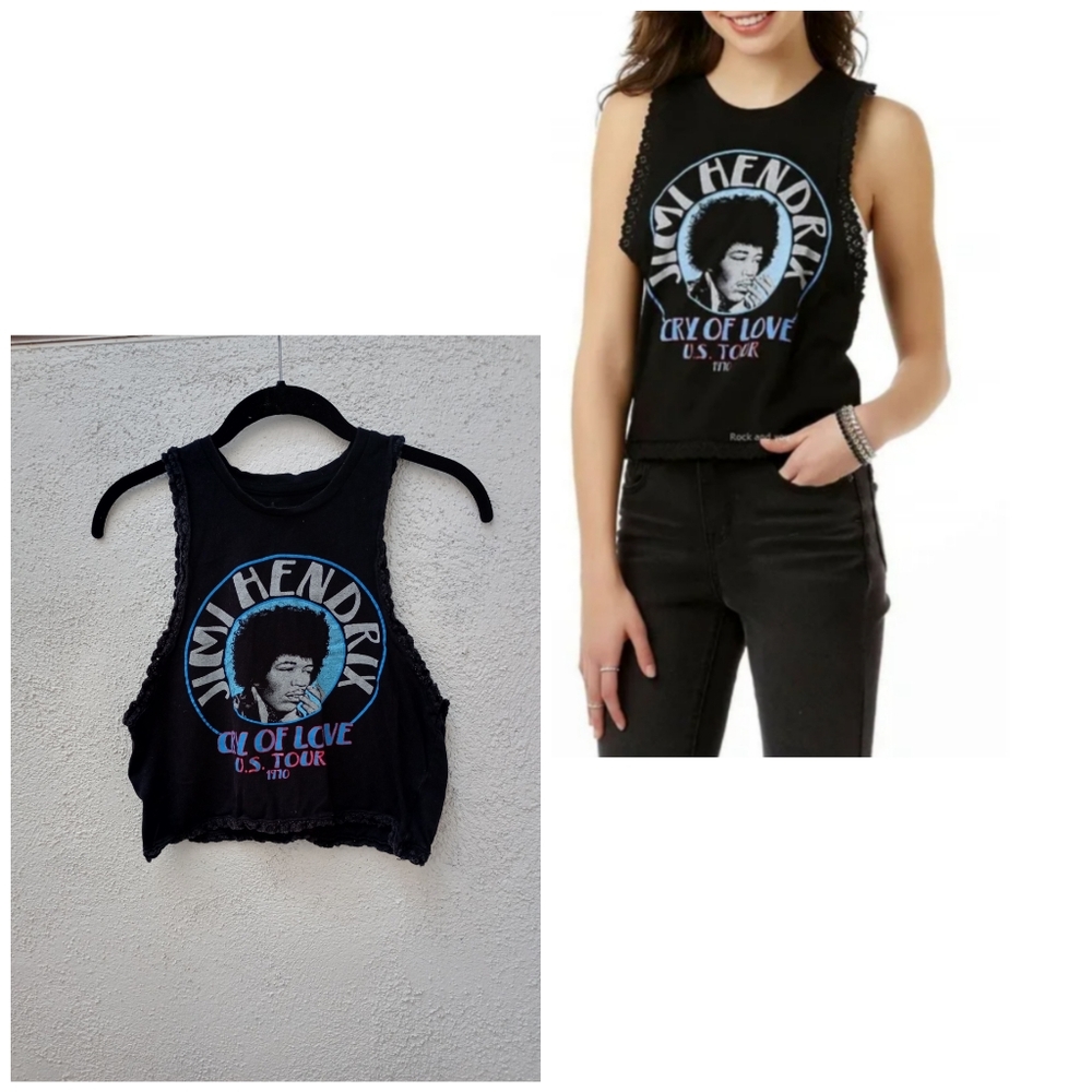 Rockin Artwork Jimi Hendrix Cry of Love US Tour 1970 Tank Cropped Festival Fun